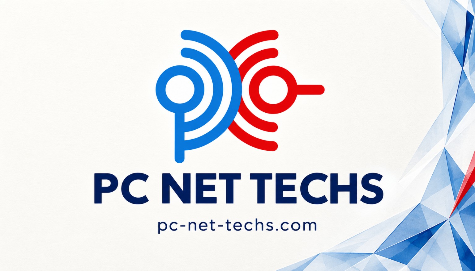 Light PC NET TECHS business card front with logo and website