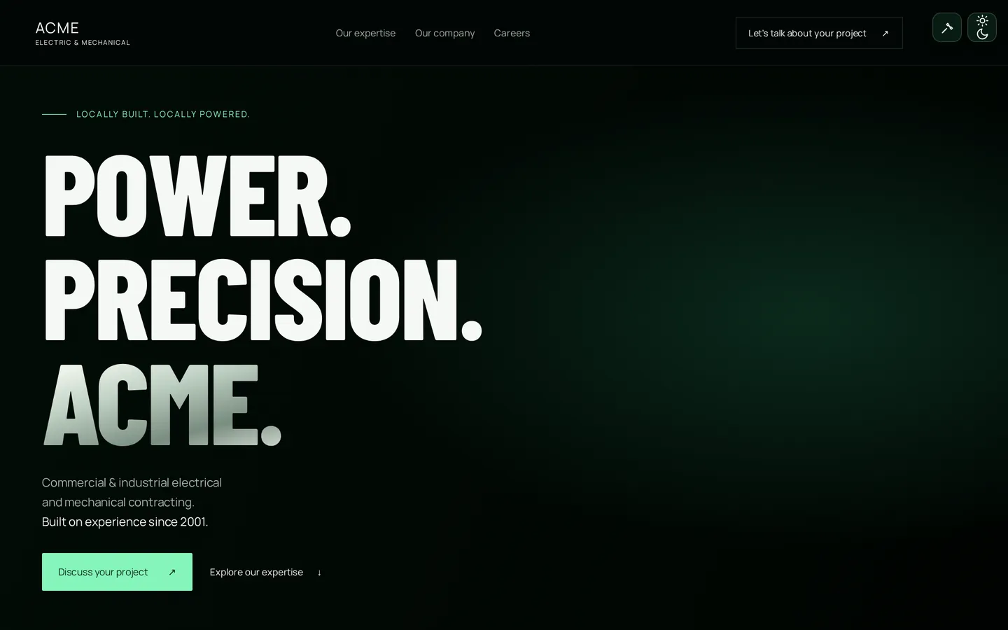 A website you make your own, shown at desktop width