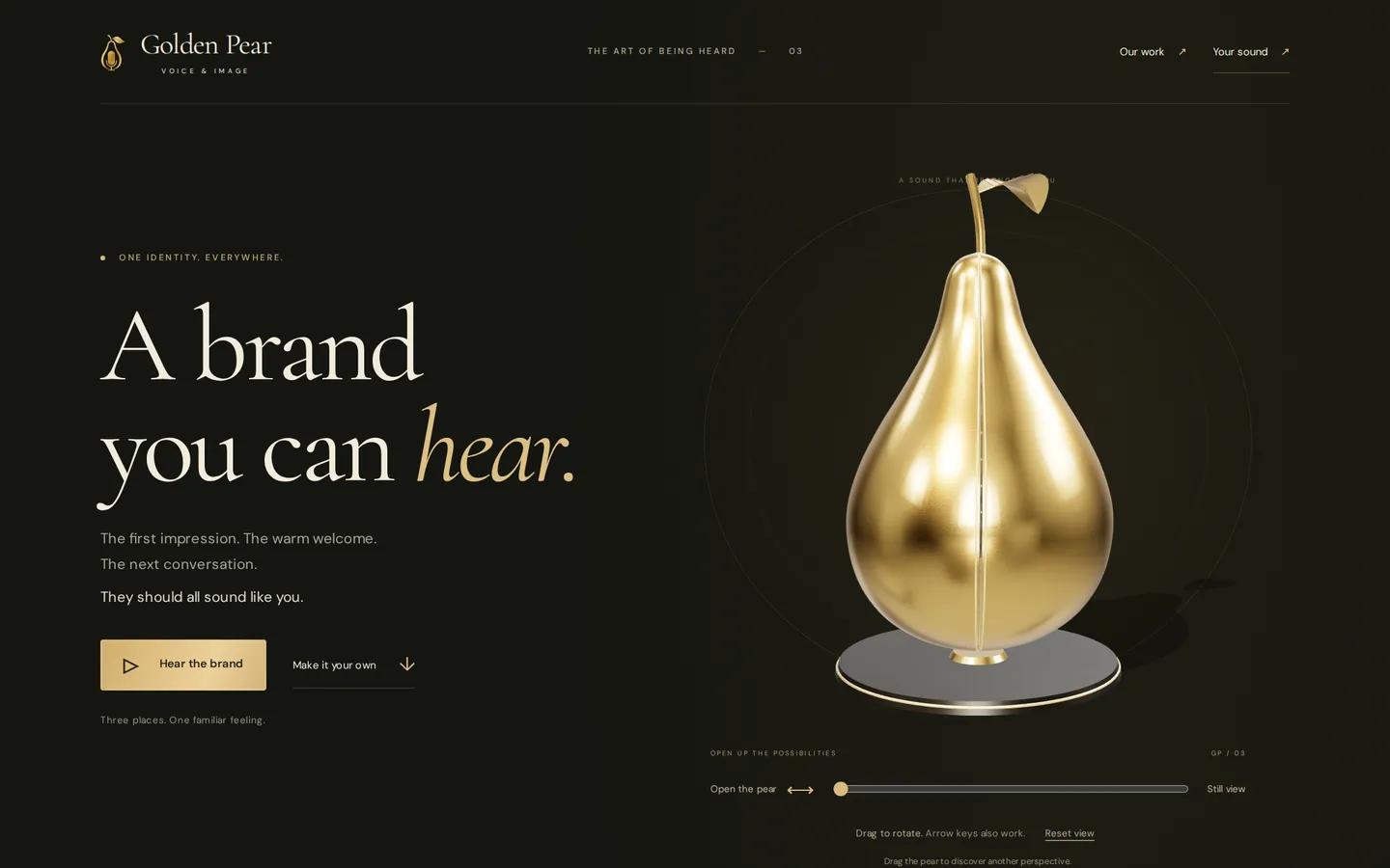 Golden Pear Voice & Image, shown at desktop width